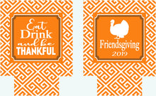 Load image into Gallery viewer, Friendsgiving Greek Key Party Huggers. Thanksgiving Party Favors. Turkey Party Favors. Custom Friendsgiving Party Favors!