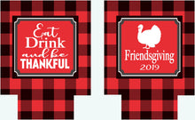 Load image into Gallery viewer, Friendsgiving Plaid Party Huggers. Thanksgiving Party Favors. Turkey Party. Thanksgiving Plaid party favors! Friendsgiving Party!