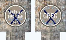 Load image into Gallery viewer, Ski Trip Huggers. Personalized Ski Vacation Favors. Ski Birthday or Bachelorette Ski coolers. Bachelor Party Ski Weekend favors. Ski Party!