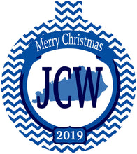 Load image into Gallery viewer, Kentucky Ornament. Monogrammed Kentucky Christmas Gift! Custom Kentucky Gift! Great Kentucky Stocking Stuffer!