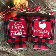 Load image into Gallery viewer, Friendsgiving Plaid Party Huggers. Thanksgiving Party Favors. Turkey Party. Thanksgiving Plaid party favors! Friendsgiving Party!