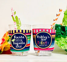 Load image into Gallery viewer, Fiesta Solo Cup Huggers. Fiesta Beach Party Favors. Girls weekend. Fiesta Bachelorette or Birthday. Personalized Mexican Vacation Favors!
