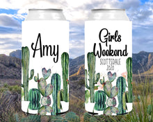 Load image into Gallery viewer, Cactus Bachelorette Party Huggers. Scottsdale Party Favors. Slim Can Cactus Birthday Party Favors! Scottsdale Slim Can Bachelorette!