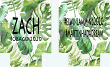 Load image into Gallery viewer, Palm Leaf Party Huggers. Tropical Wedding or Bachelorette Party Favors. Girl's Weekend Family Vacation Beach Favors.