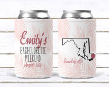 Load image into Gallery viewer, Palm Leaves Party Huggers. Rose Gold Birthday or Bachelorette Party Favors. Rose Gold Girls Weekend Favors. Family Vacation Beach Favors.