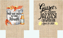 Load image into Gallery viewer, Crawfish Boil Party Huggers. Cajun Crayfish Boil Coolies. Engagement or Wedding Crawfish Boil Party Favors. Crawfish Shower Favors.