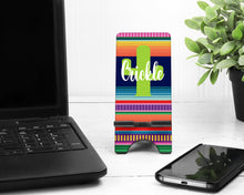 Load image into Gallery viewer, Blanket Print Cell Phone Stand. Fiesta Party Favors, Gift for co worker, Personalized gift for mom. Fiesta Party Decor. Gift for sister!