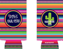 Load image into Gallery viewer, Fiesta Slim Party Huggers. Bachelorette Party Favors. Slim Can Fiesta Birthday Party Favors! Down to Fiesta! Slim Can Bachelorette!