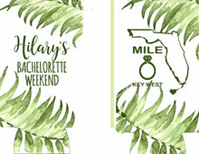 Load image into Gallery viewer, Palm Leaves Party Huggers. Slim Can Wedding or Bachelorette Party Favors. Beach Girl's Weekend or Family Vacation .