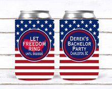Load image into Gallery viewer, America Party Huggers. Red White and Blue Party. USA Birthday Favors. Bachelor Party Huggers.American themed party favors.Fourth of July!