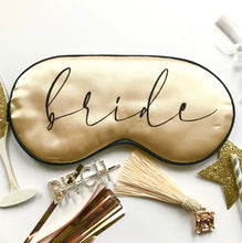 Load image into Gallery viewer, Glitter Bride Sleep Mask! Great Bridal shower Gift. Bride to Be gift! Bachelorette Party favor! Engagement party gift! Gift for Bride