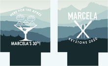 Load image into Gallery viewer, Ski Trip Slim Huggers. Personalized Ski skinny Can. Custom Ski party favors.Ski Vacation Weekend huggers.Ski Bachelor or Birthday Party