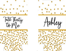 Load image into Gallery viewer, White "Glitter" Party Huggers. Slim Can Party. Personalized Bachelorette Party favors. Birthday Party Favors! White and Gold favors.