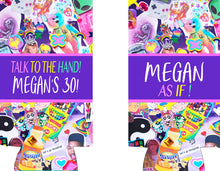 Load image into Gallery viewer, 90's Theme Party Huggers. SKINNY CAN 90's Birthday or Bachelorette Huggers. Retro Birthday Favors. 90's Prom Party favors!