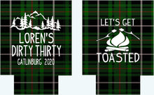 Load image into Gallery viewer, Plaid Party Huggers. Flannel Fling Bachelorette Party Favors too! Ski Vacation Party Huggers.Birthday Lumberjack Party! Plaid Birthday favor