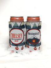 Load image into Gallery viewer, Ski Trip Slim Huggers. Personalized Ski skinny Can. Custom Ski party favors.Ski Vacation Weekend huggers.Ski Bachelor or Birthday Party