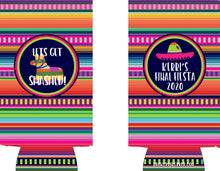 Load image into Gallery viewer, Fiesta Slim Can Party Huggers. Mexican Party Favors. Slim Can Fiesta Birthday Party Favors! Bachelorette Fiesta! Slim Can Bachelorette!