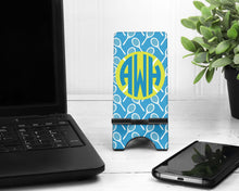 Load image into Gallery viewer, Tennis Cell Phone Stand. Custom Tennis Cell Phone Stand, Tennis gift, Tennis team gifts, iPhone dock for Dorm Rooms, Desks, Vanities!