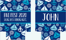 Load image into Gallery viewer, Sailboat Beverage Insulators. Nautical Party Favors. Nautical Bachelorette or Bachelor Party Favors. Personalized Boating Huggers!
