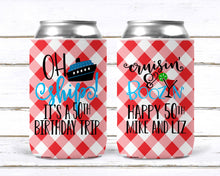 Load image into Gallery viewer, Gingham Cruise Huggers. Personalized Cruise Bachelorette or Birthday. Cruise vacation favors! Cruisin' and boozin'! Cruise party favors!