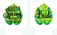 Load image into Gallery viewer, Palm Leaf Party Huggers. Tropical Wedding or Bachelorette Party Favors. Girl's Weekend Family Vacation Beach Favors.