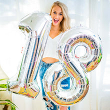 Load image into Gallery viewer, Number Balloons | Birthday Party Decoration | Any Birthday Balloons | Large 34" Foil Birthday Party Balloon | Number Party Balloons