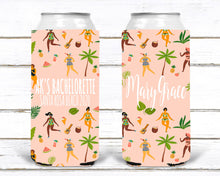 Load image into Gallery viewer, Girls on the Beach Slim Can Party Huggers.Slim Can Birthday or Bachelorette. Beach Bachelorette or Birthday Favors. Girls Weekend too!