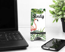 Load image into Gallery viewer, Flamingo Palms Phone Stand