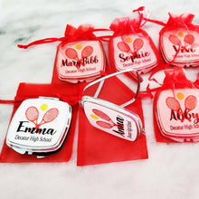 Load image into Gallery viewer, Tennis Team Gift | Tennis Party Favor | Tennis Make up Mirror | Tennis Team Favors | Custom Tennis Gift | Personalized Tennis Event Favors
