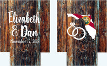 Load image into Gallery viewer, Wood Grain States Party Huggers. Rustic Bachelorette or Birthday Party Favors. Mountain Party! Rustic Wedding Favors!