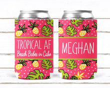 Load image into Gallery viewer, Pineapple and Palm Party Huggers. Tropical Bachelorette Party Favors. Girl's Weekend or Family Vacation Beach Favors. Beach Bachelorette.