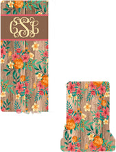 Load image into Gallery viewer, Wood Floral Phone Stand