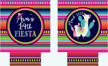 Load image into Gallery viewer, Fiesta Llama Party Huggers. Fiesta Vacation Coolies. Mexican LLAMA Party Favors. Fiesta Birthday Party Favors! Bachelorette Down to Fiesta!