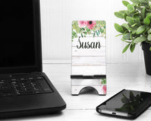 Load image into Gallery viewer, Wood Floral Phone Stand