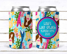 Load image into Gallery viewer, Colorful Mermaid Party Huggers. Mermaid Bachelorette or Birthday Party Favors. Custom Mermaid Vacation or Bachelorette Party Favors.