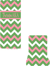 Load image into Gallery viewer, Pink and Green Chevron Phone Stand