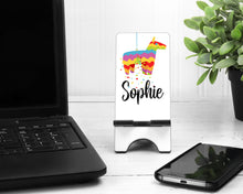 Load image into Gallery viewer, Piñata Cell Phone Stand. Fiesta Party Favors, Gift for co worker, Personalized gift for mom. Fiesta Party Decor. Gift for sister!
