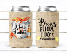 Load image into Gallery viewer, Crawfish Boil Party Huggers. Cajun Crayfish Boil Coolies. Engagement or Wedding Crawfish Boil Party Favors. Crawfish Shower Favors.