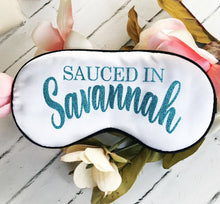 Load image into Gallery viewer, Savannah Sleep Mask! Great Savannah Bachelorette or Birthday party FAVORS. Savannah Party Favors! Perfect addition to the hangover bags!