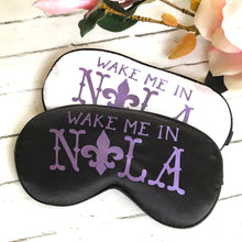 Load image into Gallery viewer, NOLA Sleep Mask! Great Nola Bachelorette or Birthday party FAVORS. Great for New Orleans bachelorettes! NOLA birthday party favors!