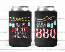 Load image into Gallery viewer, Baby Q Baby Shower Drink Insulators. BBQ Party favors. Baby Shower Favors. I do BBQ favors. Personalized Baby Q favors! Wedding Shower too!