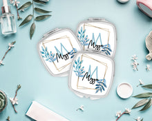 Load image into Gallery viewer, Personalized Floral Monogram Gift |Bridal Party Favor | Bridesmaid Gift | Bachelorette Party Favors |Make up Mirror |Shit Kit Bags| Birthday