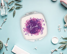 Load image into Gallery viewer, Floral Wedding Party Mirror| Bridal Party Favor|Bridesmaid Gift| Bachelorette Party Favors| Make up Mirror|Shit Kit Bags|Personalized