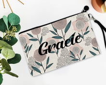 Load image into Gallery viewer, Retro Flower Make up bag. Great Summer Bachelorette or Girls Weekend Favors. Make up bag Summer Party Favors! Summer Party Gifts!
