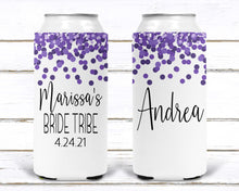 Load image into Gallery viewer, Confetti party huggers. Skinny can party favors. Personalized Birthday or Bachelorette Party Favors. Slim Girls Weekend party favors!