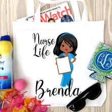 Load image into Gallery viewer, Nurse Life Personalized Tote Bag