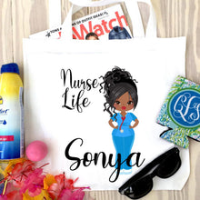 Load image into Gallery viewer, Nurse Life Personalized Tote Bag