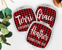 Load image into Gallery viewer, Plaid Party Personalized Makeup Mirror