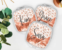 Load image into Gallery viewer, Rose Gold Personalized Makeup Mirror