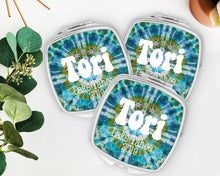 Load image into Gallery viewer, Tie Dye Party Bachelorette Gift | 70s Party Favor | Boho Party Favors| 70s theme Party Favors | Make up Mirror |Shit Kit Bags, Retro Party